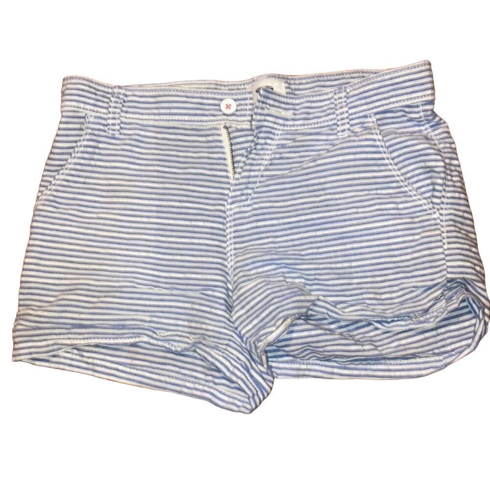 Old Navy Blue & White Cotton Shorts - child size 14 - Picture 1 of 5